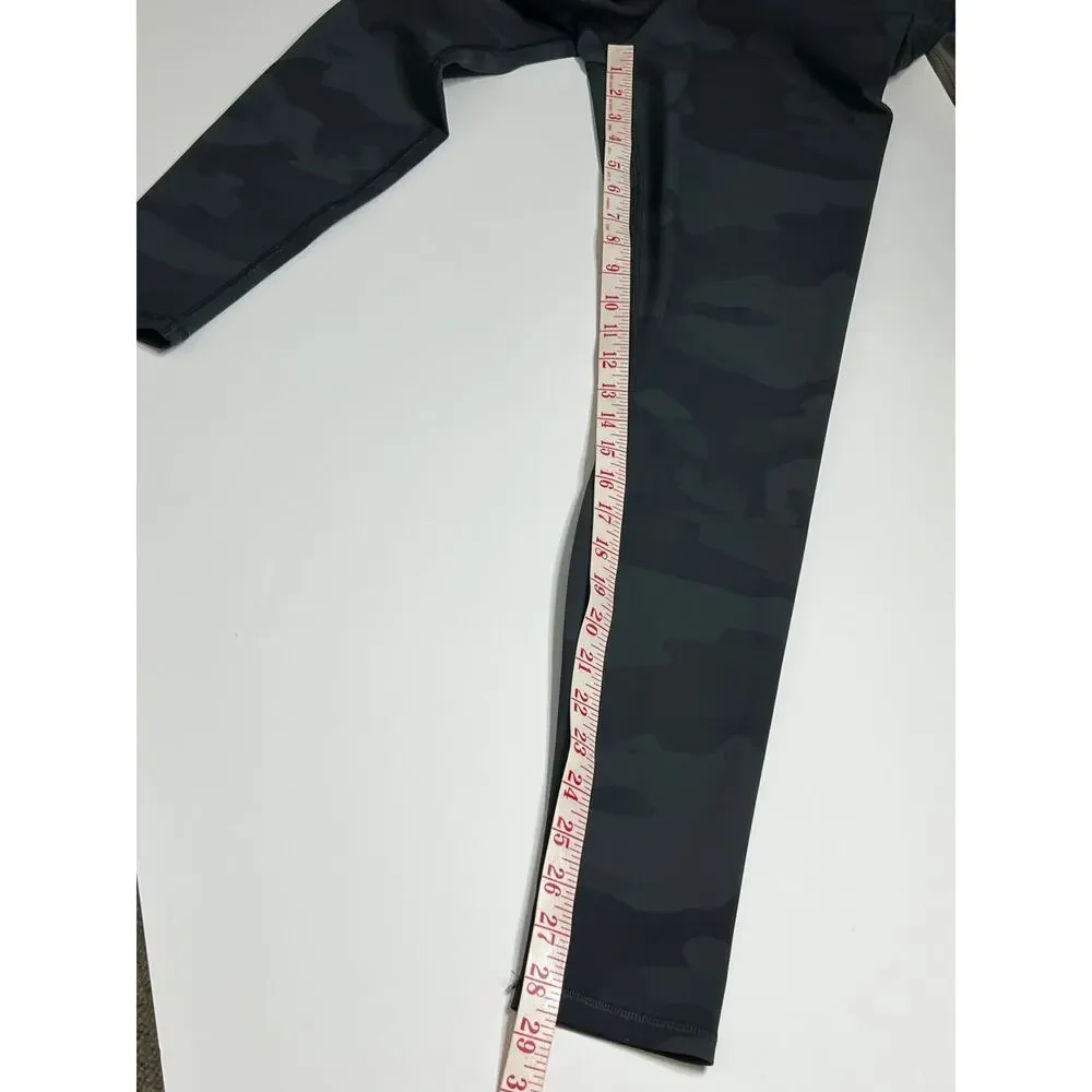 Alo Yoga Small Vapor Leggings Black Camo High Waist Full Length